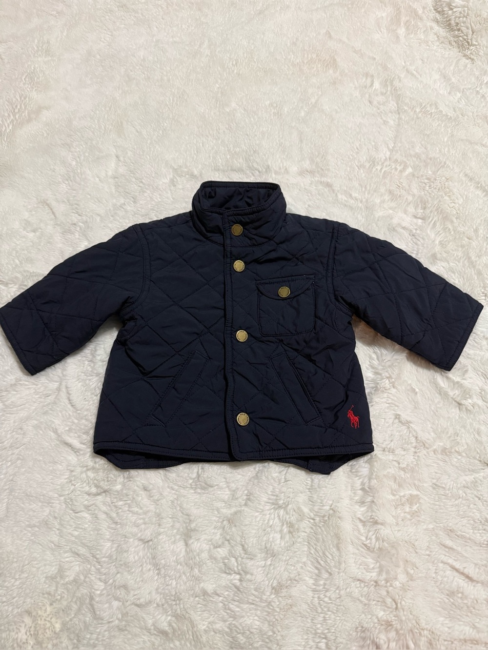 Polo Ralph Lauren Baby Unisex Quilted Barn Jacket Navy Blue 9M